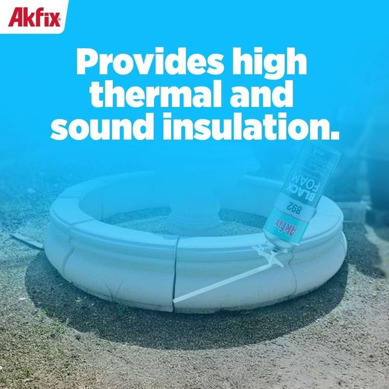 AKFIX 892 Black Spray Foam Sealant (1x12 Oz.) - UV Resistant Polyurethane Expanding Spray Foam Insulation, Waterproof, Ideal for RV, Pond, Waterfall and Landscape Applications | 12 Oz. 1 Pack - Image 5